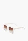 Białe Okulary Przeciwsłoneczne Kwadratowe z Grubymi Oprawkami Bikoriala