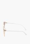 Białe Nowoczesne Okulary Przeciwsłoneczne Kocie Oko z Metalową Wstawką Fottea