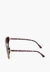 Ciemnofioletowe Nowoczesne Okulary Przeciwsłoneczne Kocie Oko z Metalową Wstawką Fottea