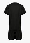 Czarna Bawełniana Piżama 2-Częściowa Koszulka z Nadrukiem i Luźne Szorty Tarietha
