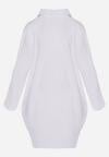 Biała Sukienka Koszulowa o Rozkloszowanym Fasonie Neoriana