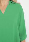 Zielona Sukienka Koszulowa o Rozkloszowanym Fasonie Neoriana