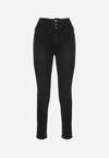 Czarne Jeansy Skinny z Elastyczną Wysoką Talią z Marszczeniem Erindela