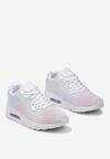 Biało-Różowe Klasyczne Sneakersy na Podeszwie Air Sznurowane Dysuria
