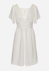 Biała Krótka Sukienka z Luźnym Rękawem Bainasa