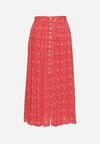 Czerwona Spódnica Maxi w Kwiatowy Print z Guziczkami Kasphine