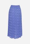 Niebieska Spódnica Maxi w Kwiatowy Print z Guziczkami Kasphine