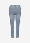 Jasnoniebieskie Jeansy o Fasonie Skinny z Minimalistycznymi Przedarciami Orivea