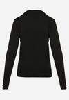 Czarny Klasyczny Sweter z Długimi Rękawami i Guzikami Halora