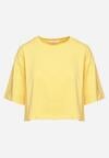 Żółty Bawełniany T-shirt o Szerokim Kroju z Krótkim Rękawem Branjas
