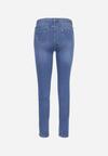 Niebieskie Klasyczne Jeansy z Przetarciami i Wysokim Stanem Trixabella