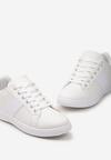 Białe Sneakersy z Brokatowym Paskiem na Bogu Calapsa