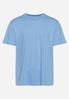 Jasnoniebieska Casual Koszulka T-shirt z Bawełny Ikesse