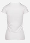 Biały Bawełniany T-shirt z Nadrukiem na Przodzie Subsoria
