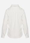 Biała Klasyczna Koszula z Imitacją Kieszeni i Ozdobnymi Tłoczeniami Lallama