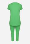 Zielony Komplet Casualowy Koszulka z Krótkim Rękawem i Spodnie z Nadrukiem Ancarida