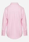 Różowa Koszula z Lnu i Wiskozy o Klasycznym Fasonie Calypia