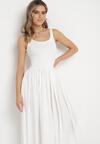Biała Rozkloszowana Sukienka Długa na Ramiączkach Dalyssa