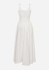Biała Rozkloszowana Sukienka Długa na Ramiączkach Dalyssa