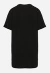 Czarny Bawełniany T-shirt o Klasycznym Fasonie z Kieszonką  Asettia