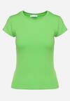 Zielony T-shirt z Krótkim Rękawem i Okrągłym Dekoltem Liralei