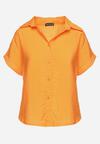 Pomarańczowa Koszula z Wiskozy Asymetryczna z Krótszym Przodem Karinas