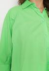 Zielona Bawełniana Koszula o Kroju Nietoperza z Rękawami 3/4 Corallia