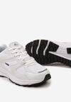 Białe Buty Sportowe Sznurowane z Siateczką na Cholewce Dacarnia
