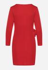 Czerwona Sukienka Kopertowa Mini Wiązana w Pasie Icona