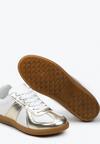 Złoto-Białe Sneakersy w Stylu Klasycznych Tenisówek Filtris