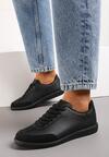 Czarne Sneakersy przed Kostkę Sznurowane Alestren