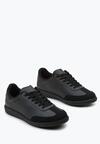 Czarne Sneakersy przed Kostkę Sznurowane Alestren