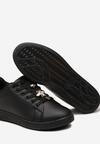 Czarne Sneakersy Sznurowane z Metalowymi Ozdobami Alivrepa