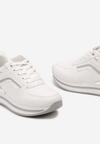 Białe Sneakersy z Brokatowymi Wstawkami i Piankową Podeszwą Oriontia