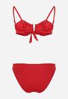 Czerwone Bikini Dwuczęściowe na Cienkich Ramiączkach i Majtki z Gumką w Pasie Yfriel