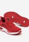 Czerwone Buty Sportowe z Elastyczną Cholewką i Sznurowaniem oraz Tłoczoną Podeszwą Mitina