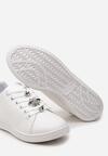 Biało-Czarne Sneakersy Sznurowane z Metalowymi Ozdobami Alivrepa