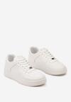 Białe Sznurowane Buty Sportowe Sneakersy z Perforacją na Nosku Lucindias