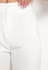 Białe Spodnie Garniturowe Zapinane na Suwak Allegretta
