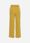 Żółte Szerokie Spodnie Zapinane z boku na Suwak z Ozdobnym Łańcuchem Grazioso
