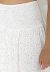 Biała Rozkloszowana Spódnica Koronkowa z Podszewką Tellpara