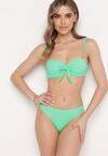 Zielone Bikini Biustonosz na Cienkich Ramiączkach z Regulacją i Wiązaniem Majtki Typu Figi Brasmarie