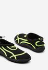 Czarno-Zielone Piankowe Wsuwane Buty Sportowe ze Ściągaczem do Sportów Wodnych Xenakia