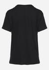 Czarny T-shirt Ozdobiony Kolorowymi Cyrkoniami Wiadea