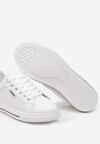 Białe Sportowe Sneakersy z Imitacji Skóry Sznurowane z Perforacją Starvi