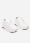 Białe Sznurowane Sneakersy z Podeszwą Air z Ekoskóry Starpe