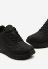 Czarne Sznurowane Sneakersy z Podeszwą Air z Ekoskóry Starpe