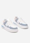 Niebiesko-Białe  Sznurowane Sneakersy na Grubej Podeszwie Levitellia