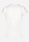 Biały T-shirt z Krótkim Rękawem i Ozdobną Koronką Winneli