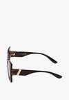 Czarno-Brązowe Okulary Przeciwsłoneczne Duże Oprawki Cat Eye Uritha